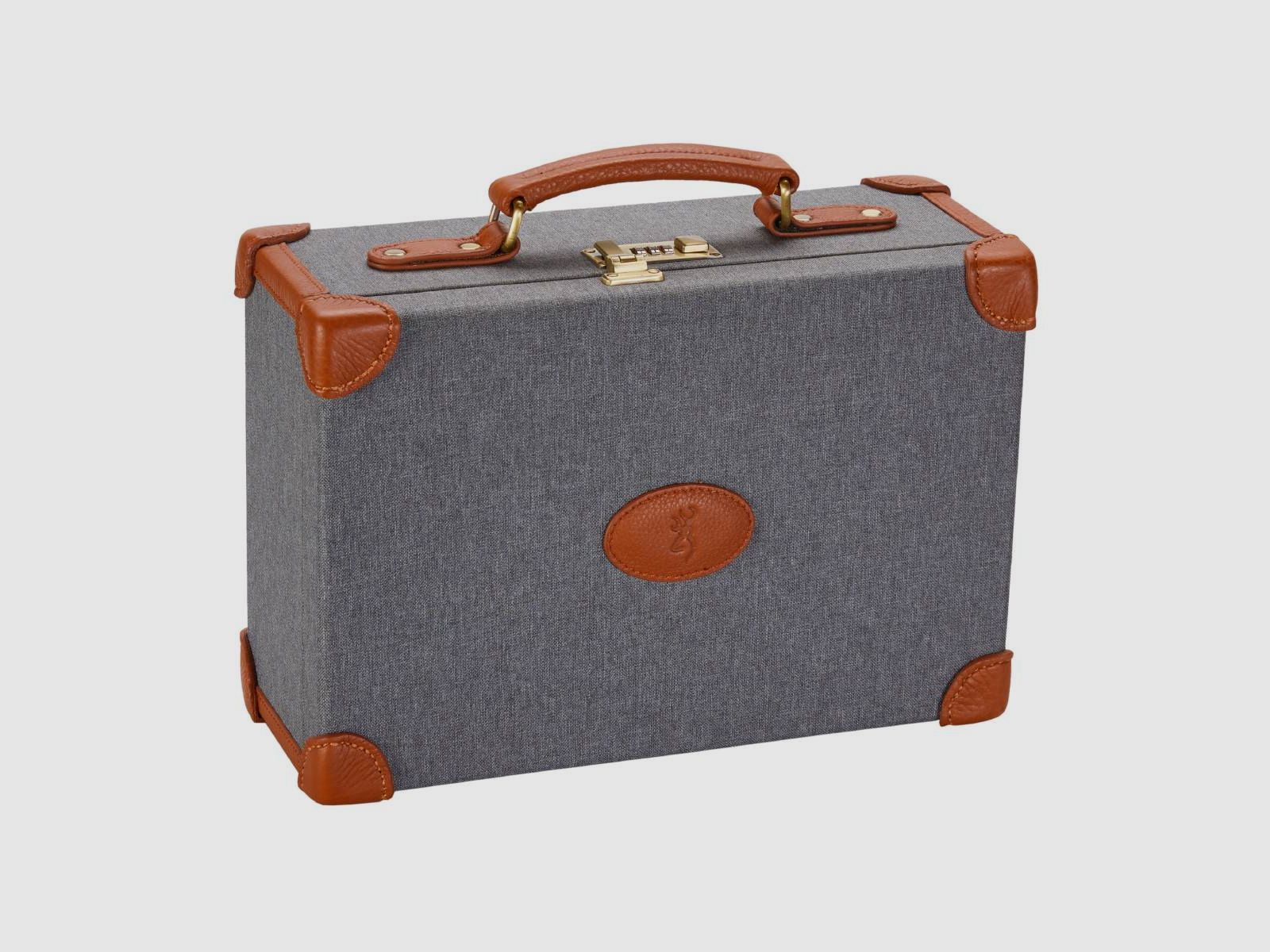Browning Ammo Case Oryx / Grau mit Lederecken / ca. 200 Schuss Kapazität
