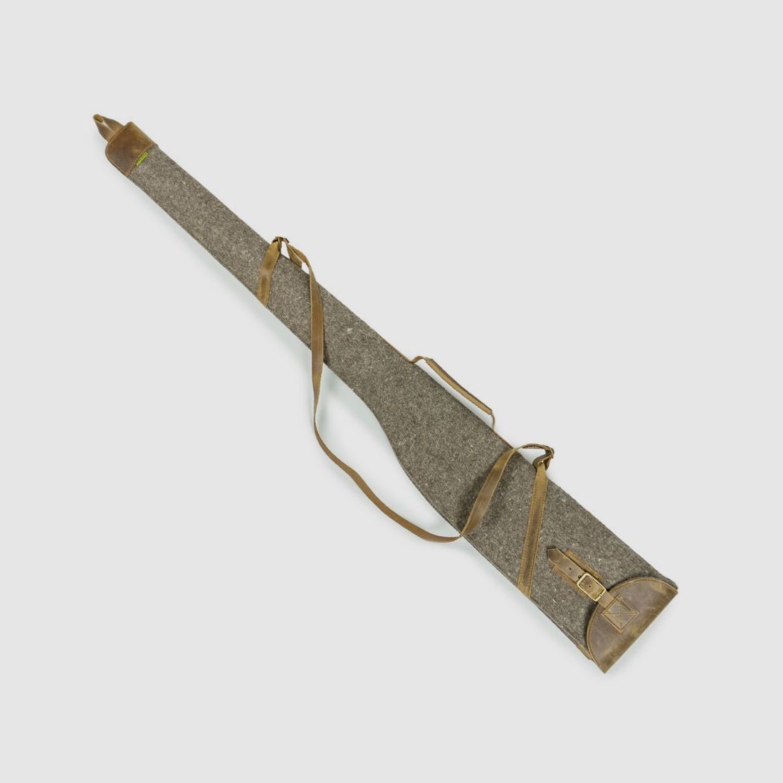 Flintenfutteral Filz und Leder, Grau