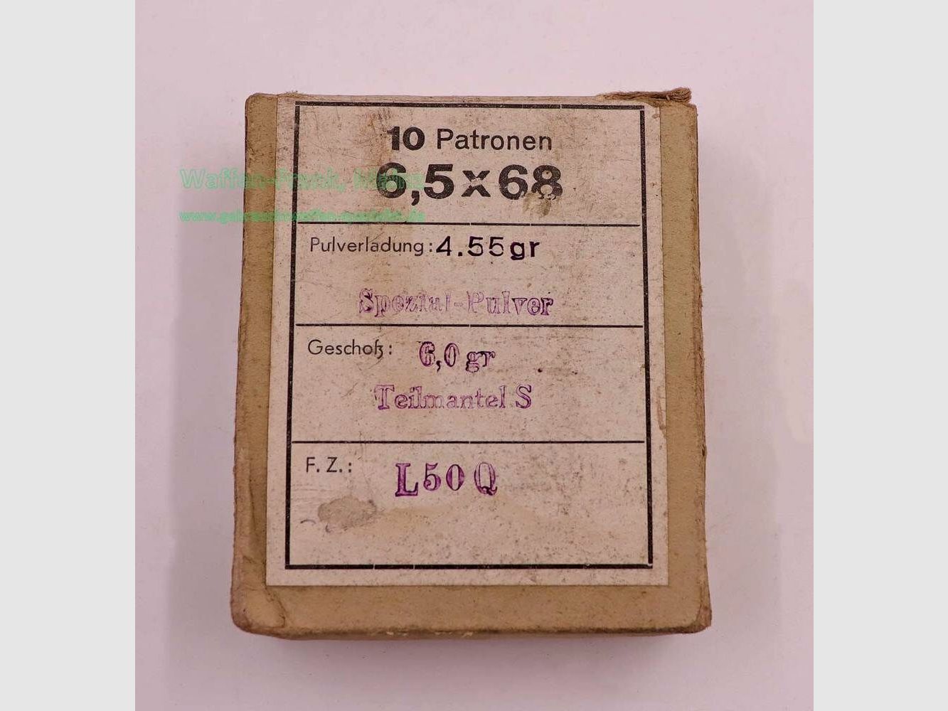 RWS (WZd.Fa.Rottweil) geweerpatronen 6,5x68