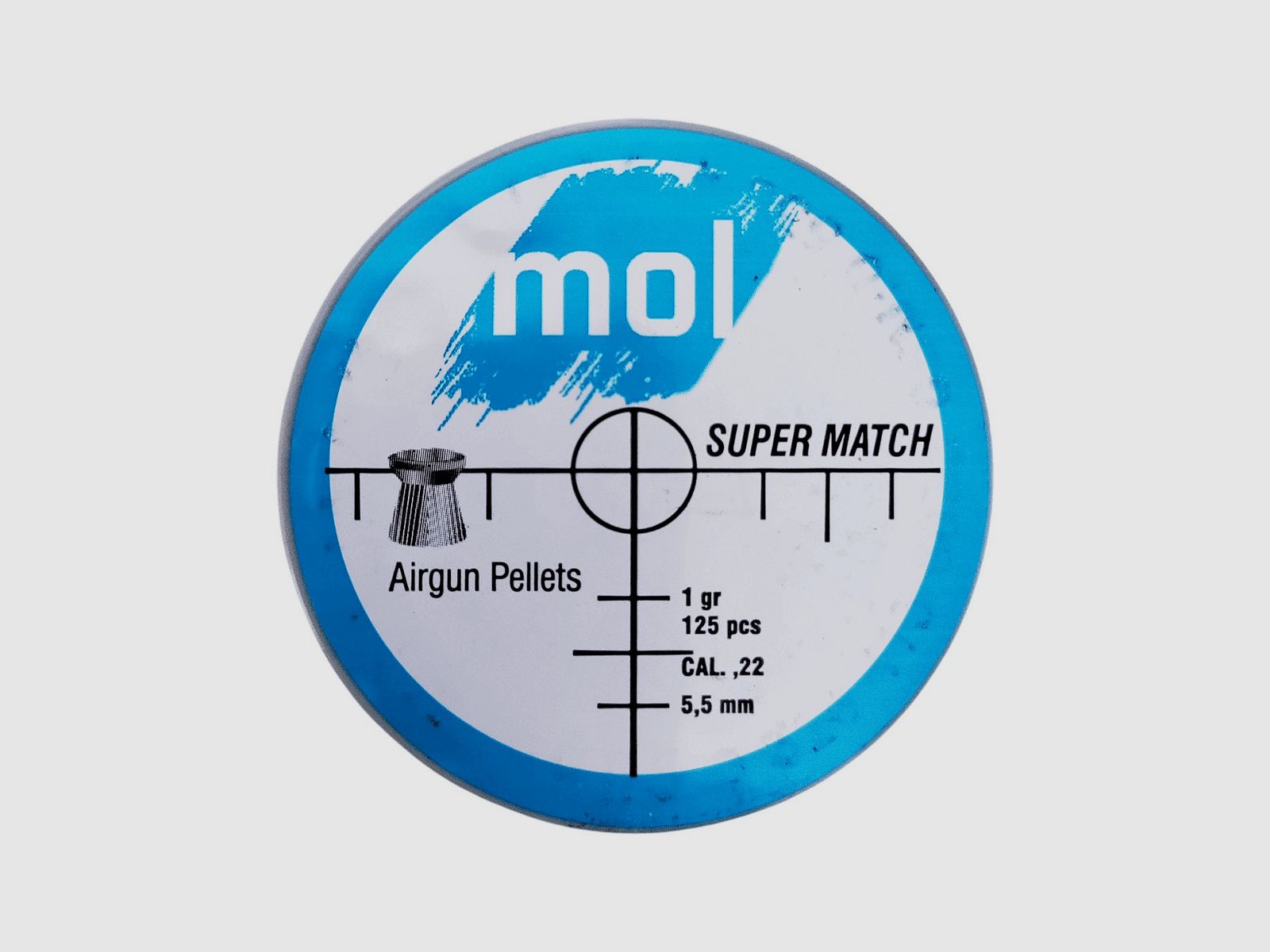 Geschosse Kal. 5,50 MOL Super Match mit flacher Spitze 1,00 g 125 Stk