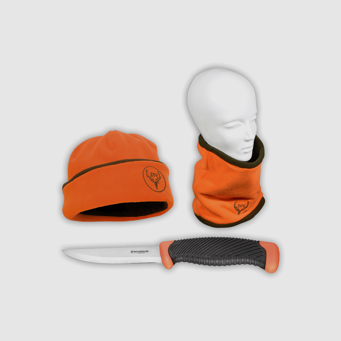 DJV-Drückjagd-Set 1 (Mütze, Nackenwärmer, Messer)