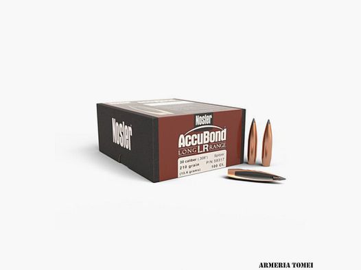 BULLE – NOSLER – ACCUBOND LR 30 Cal (.308″) ABLR 210gr Spitzer 13.6 grams (100 pcs)