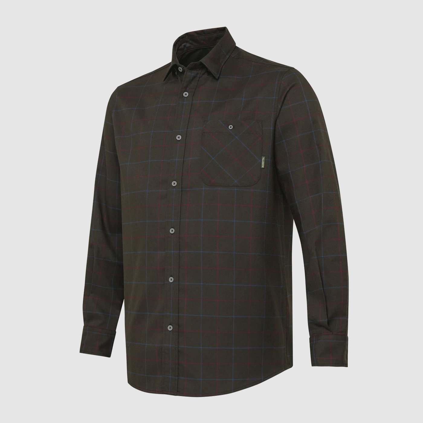 CAMICIA – BERETTA – JARGO STRETCH SHIRT Bark & Burgundy Check, Bild 1 von 4