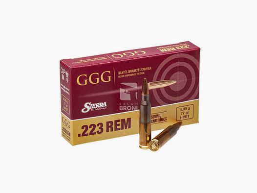 GGG .223 Rem HPBT GPR14 (77grn) 4,99G Sierra munitie (verpakking = 20 stuks)