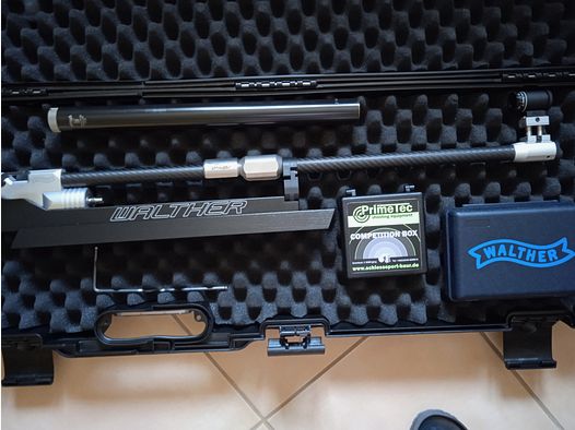 Neuwertiges Luftgewehr Typ Walther LG 400 Aufgelegt mit Visiererhöhung incl. Koffer.