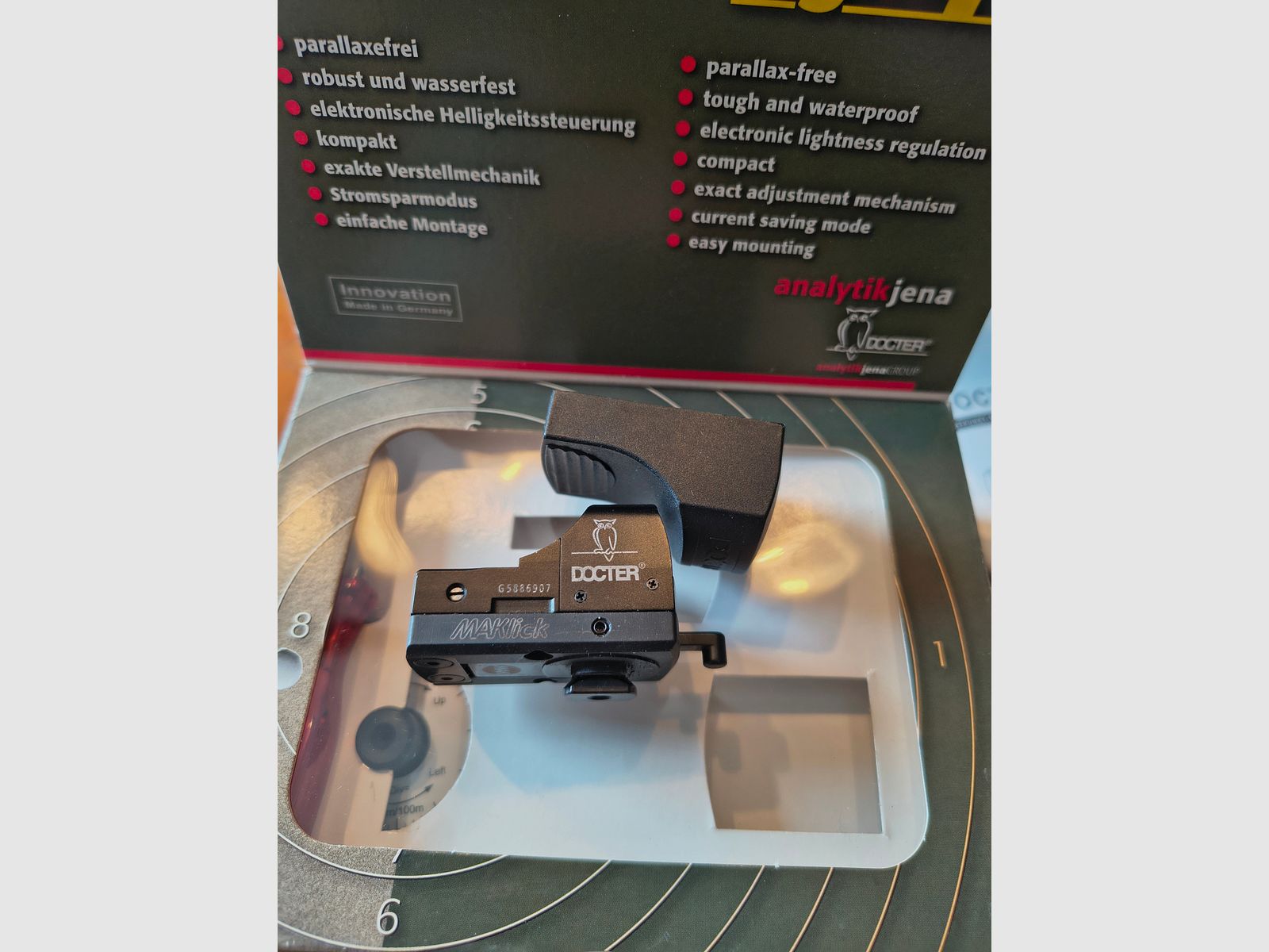 Red dot reflex sight Docter sight D 3.5 MOA with MAK click swivel mount