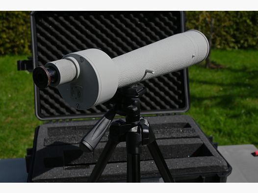 Carl Zeiss Jena Spektiv ASIOLA mit Stativ und Koffer restauriert