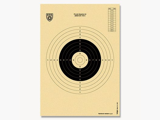 Krüger-Druck Schießscheiben ZF 100m BDS #4 50 Stk 21x29,7 cm