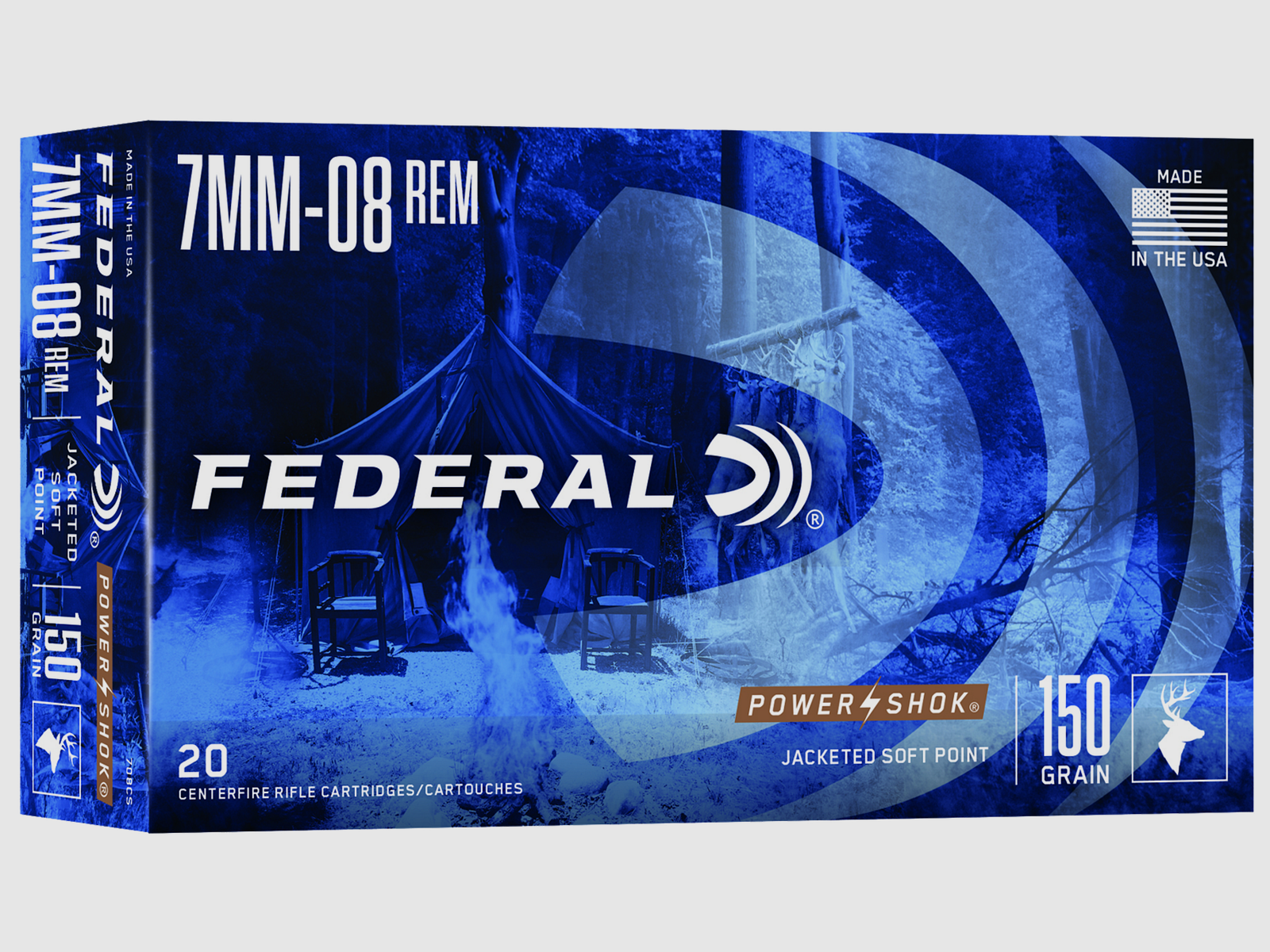 Federal Geweerpatronen 7 mm - 08 Rem. 9,7g Jacketed Soft Point Power Shok
