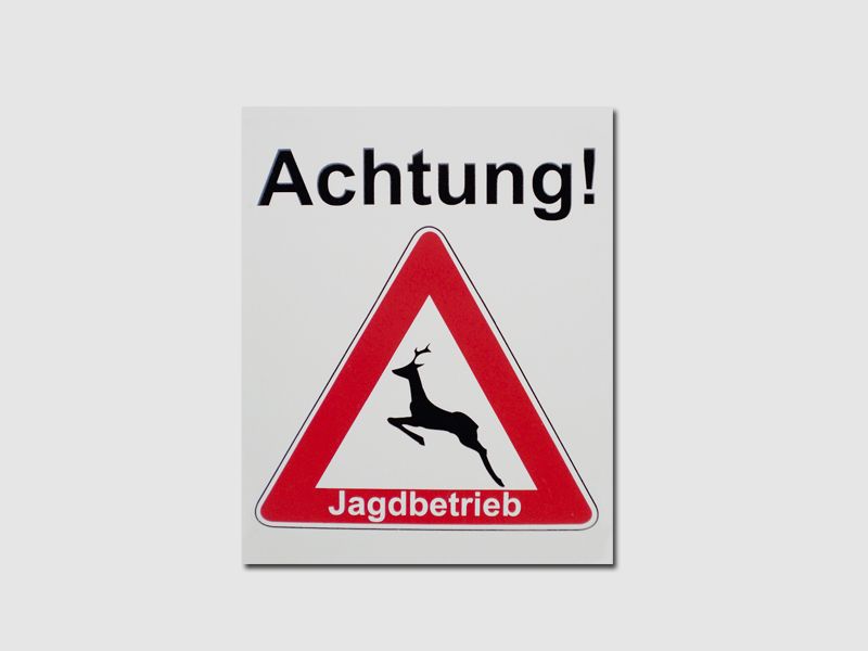 Kunststoffschild "Achtung Jagdbetrieb"