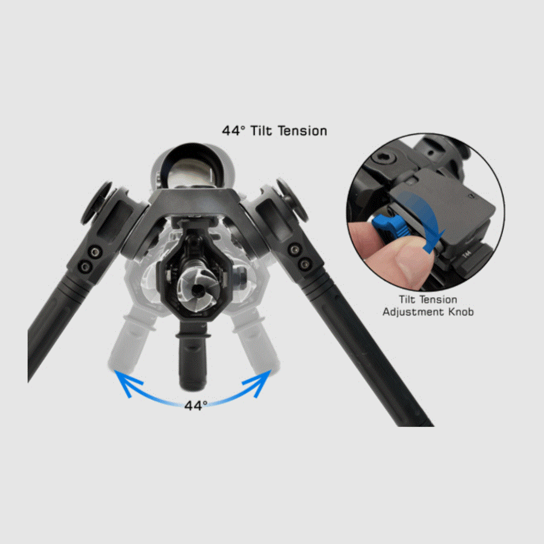 UTG Over Bore Bipod, 7″-11″ Center Height, Picatinny, image 6 of 15