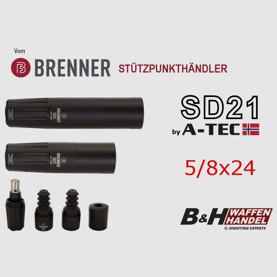  Brenner  SD21 Schalldämpfer 5/8x24 by A-TEC