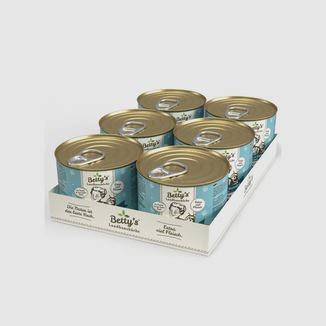 Betty's Landhausküche Katzenfutter Känguru mit Kartoffeln und Geflügel 6x 200g