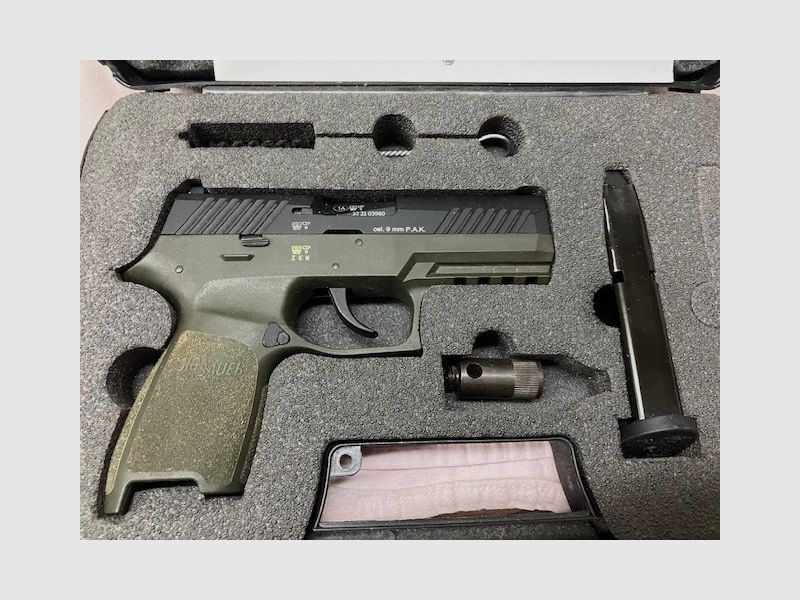 SIG SAUER P320 OD-GREEN, cal. 9mm P.A.K. PTB Nr. 1038