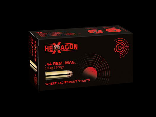 GECO .44 Rem. Mag. Hexagon 19,4g/300gr. 50 Patronen