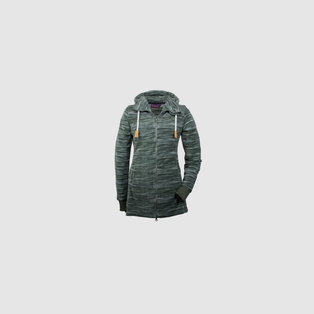 Fleece Hoody Ladies Fashion - lang, modischer Kordelzug