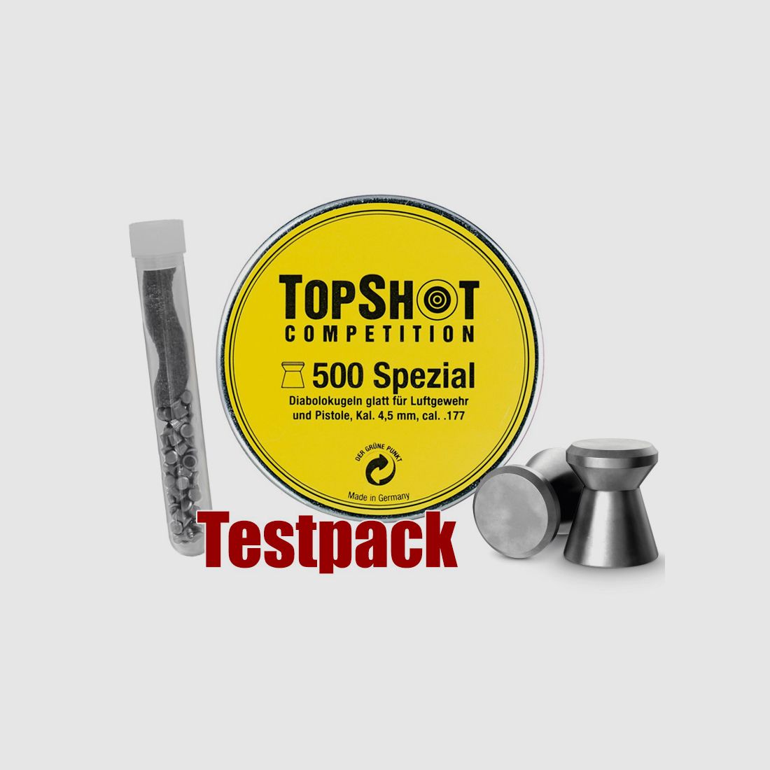 Testpack Flachkopf Diabolos Topshot Competition Spezial Kaliber 4,5 mm 0,51 g glatt 40 StĂĽck