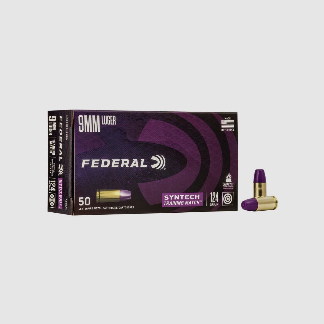 Federal Syntech Training Match 9mm Luger 124GR SJFN 50 cartucce
