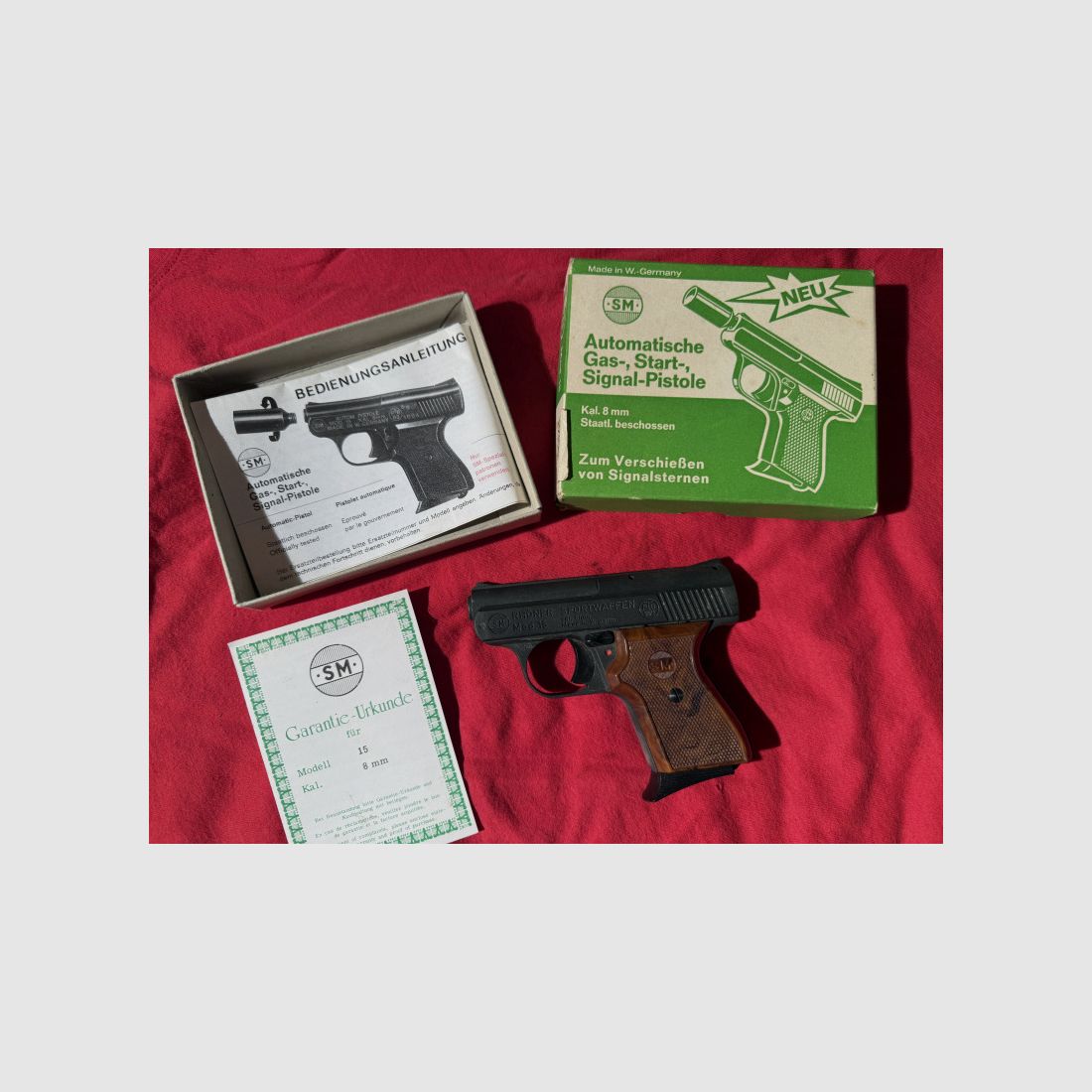 RHÖNER SM Mod.15 8mm (8mm PTB 83/2 ) con fondina in vera pelle