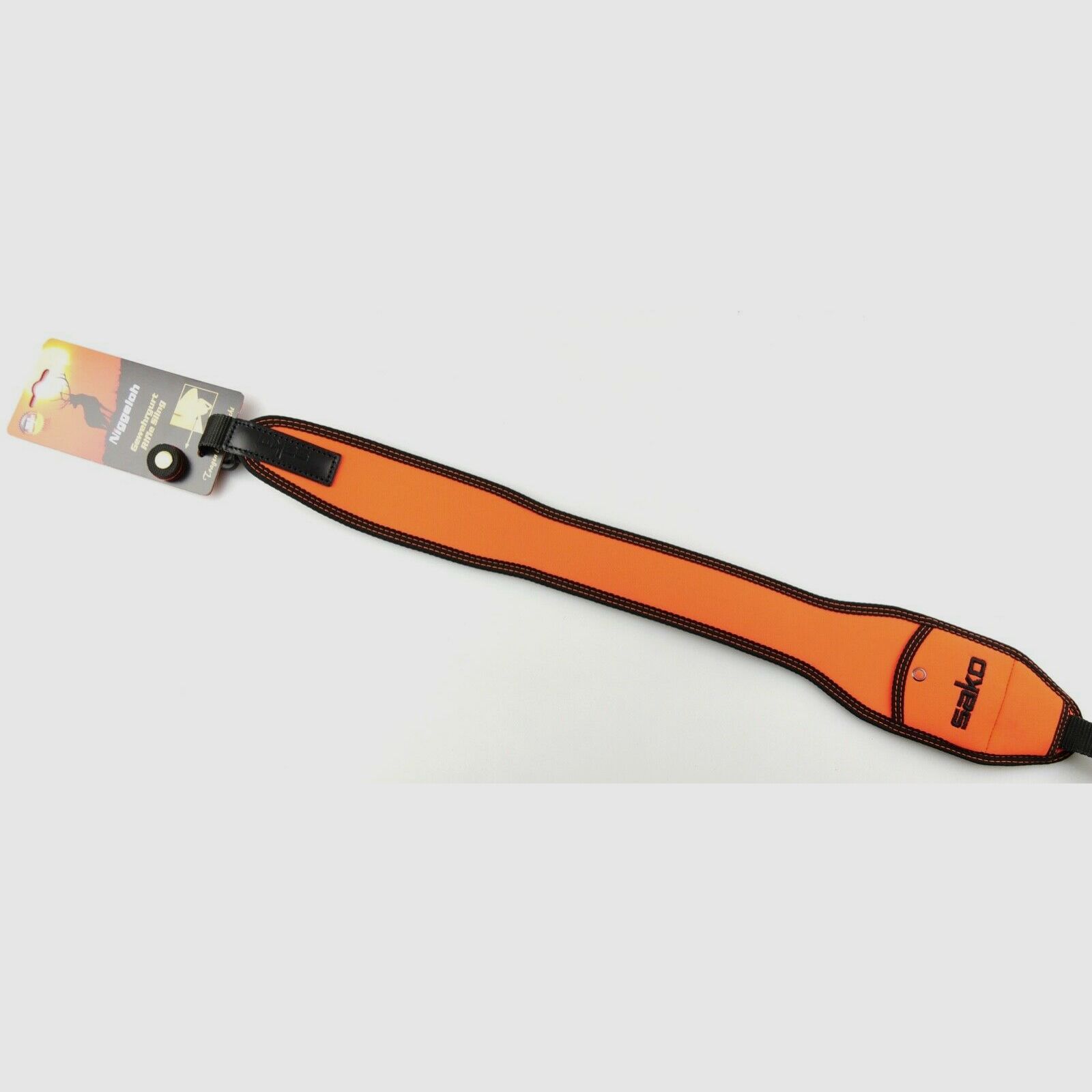 Niggeloh 134600510 Gewehrgurt SAKO Neopren Orange mit Einstecktasche