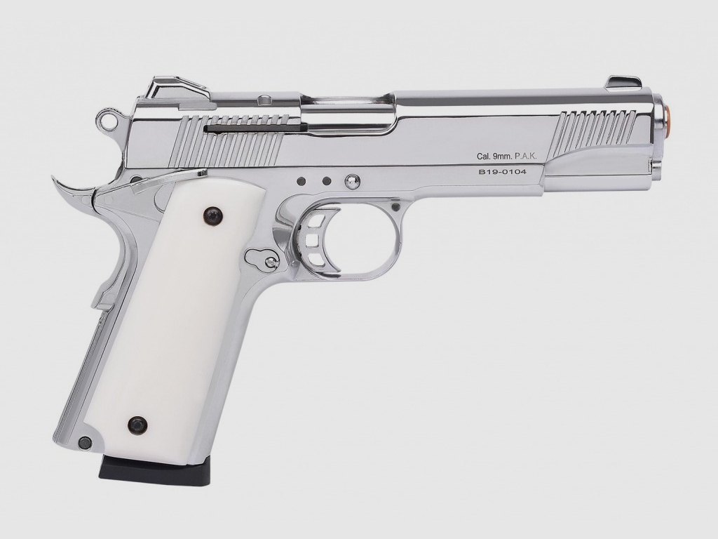 Kuzey 911 Chrome 9mm P.A.K. – 1911 Custom Style Nachbau