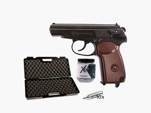 Makarov Umarex Makarov Pistola CO2 4,5mm BBs de Acero - Set de Maleta