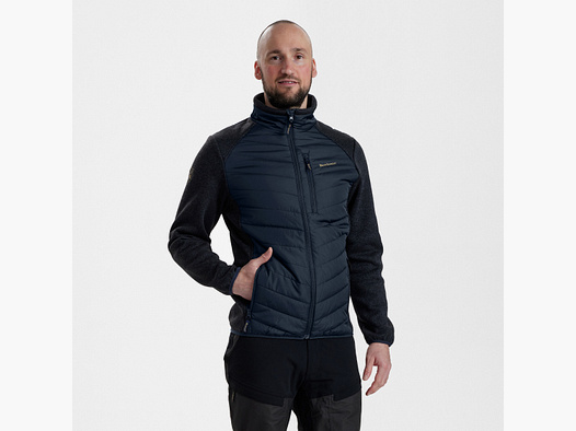 Moor Wattierte Jacke mit Strick - Dark Blue – Größe: L