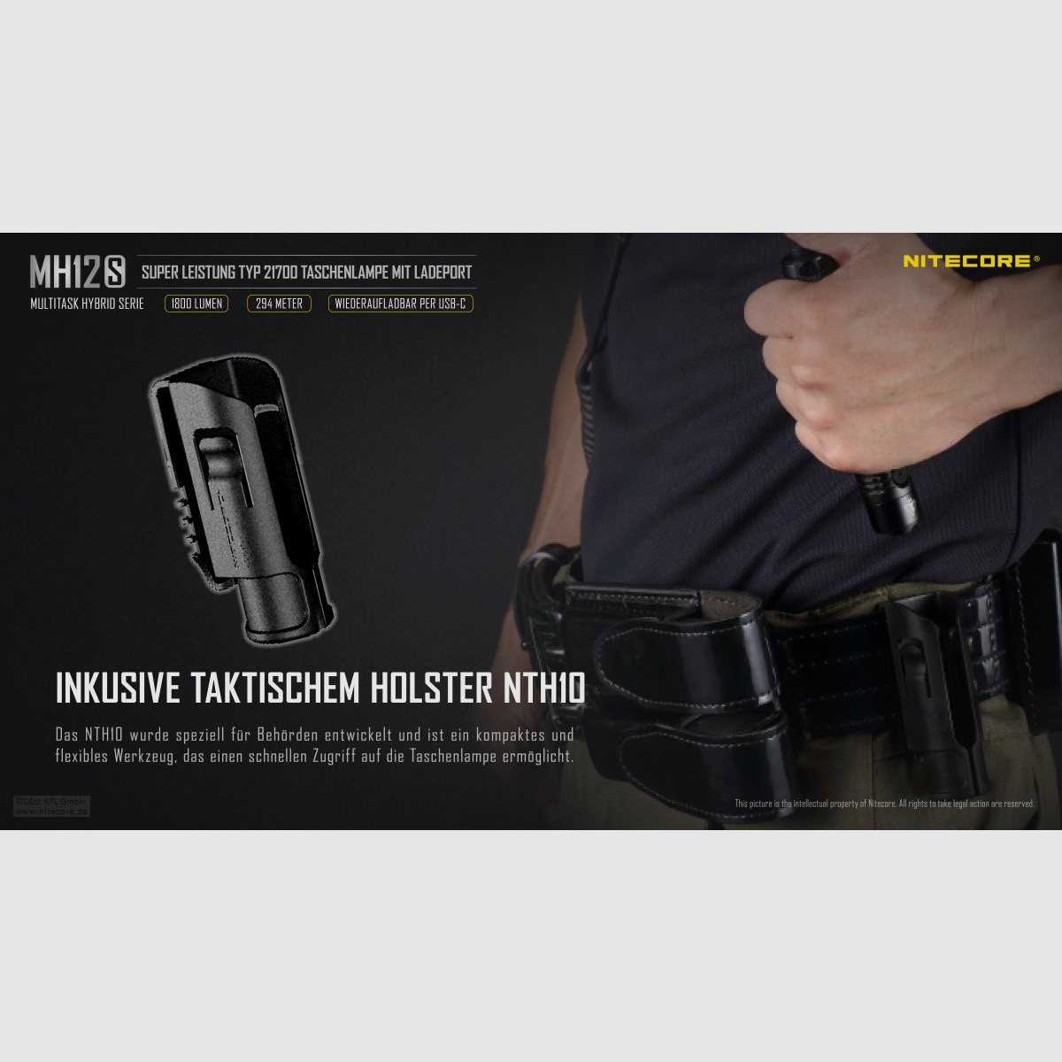 Nitecore MH12S Taschenlampe 1800 Lumen