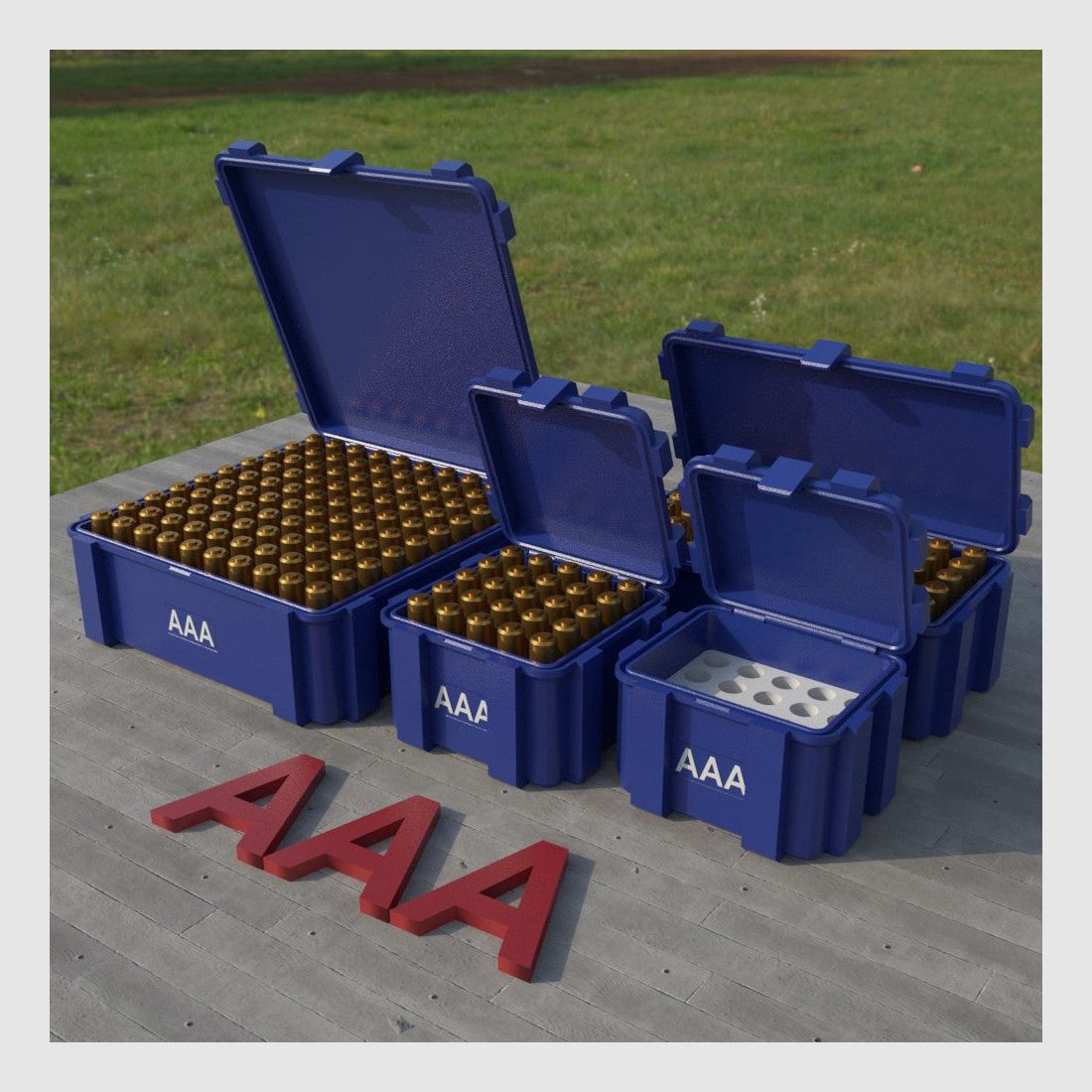 Filamelt AAA Batteriebox "Klappdeckel" – für 20 / 25 / 50 / 100 Batterien