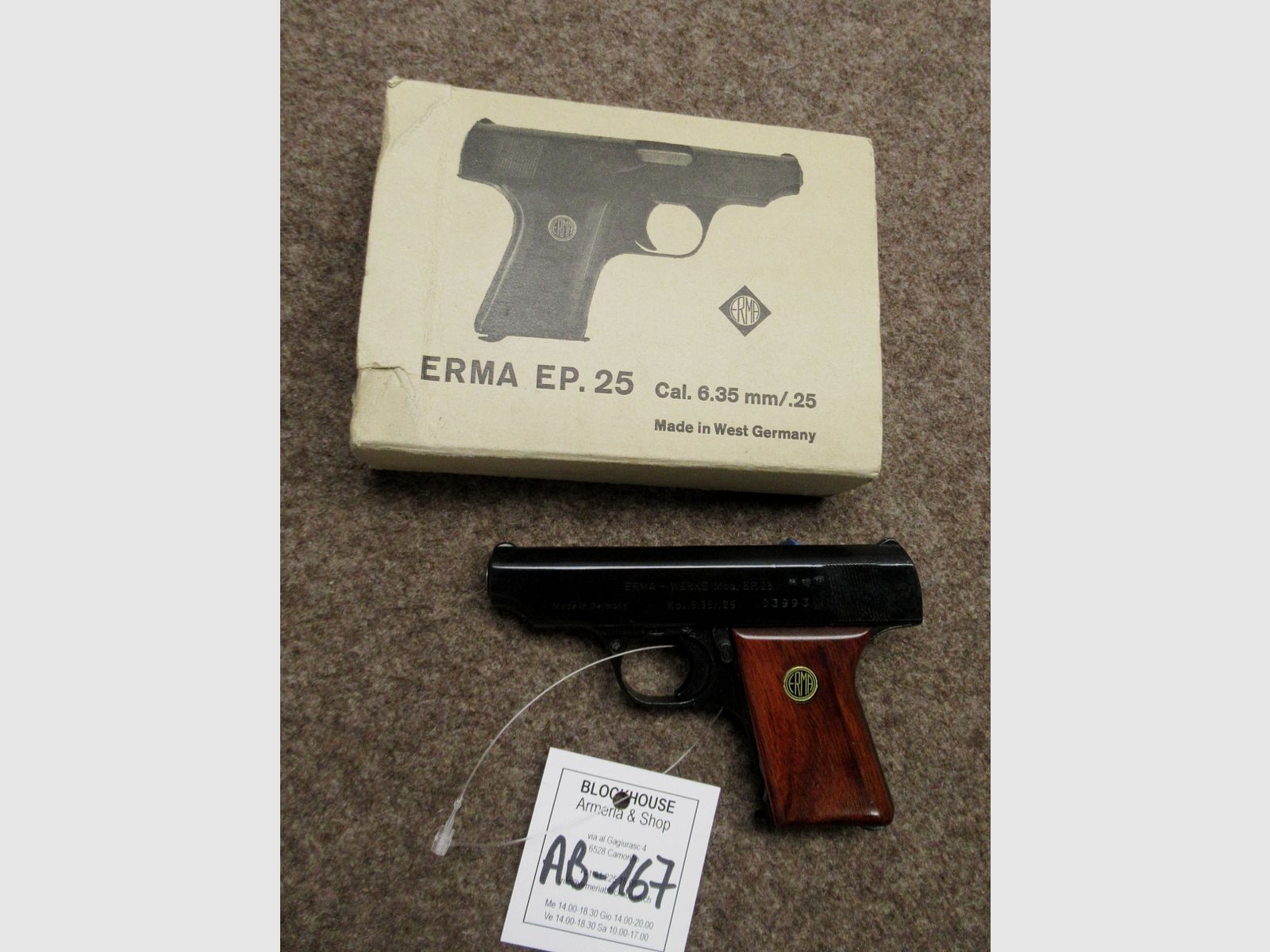 AB-167 pistolet ERMA mod. EP25 cal. 6.35mm, image 3 sur 3