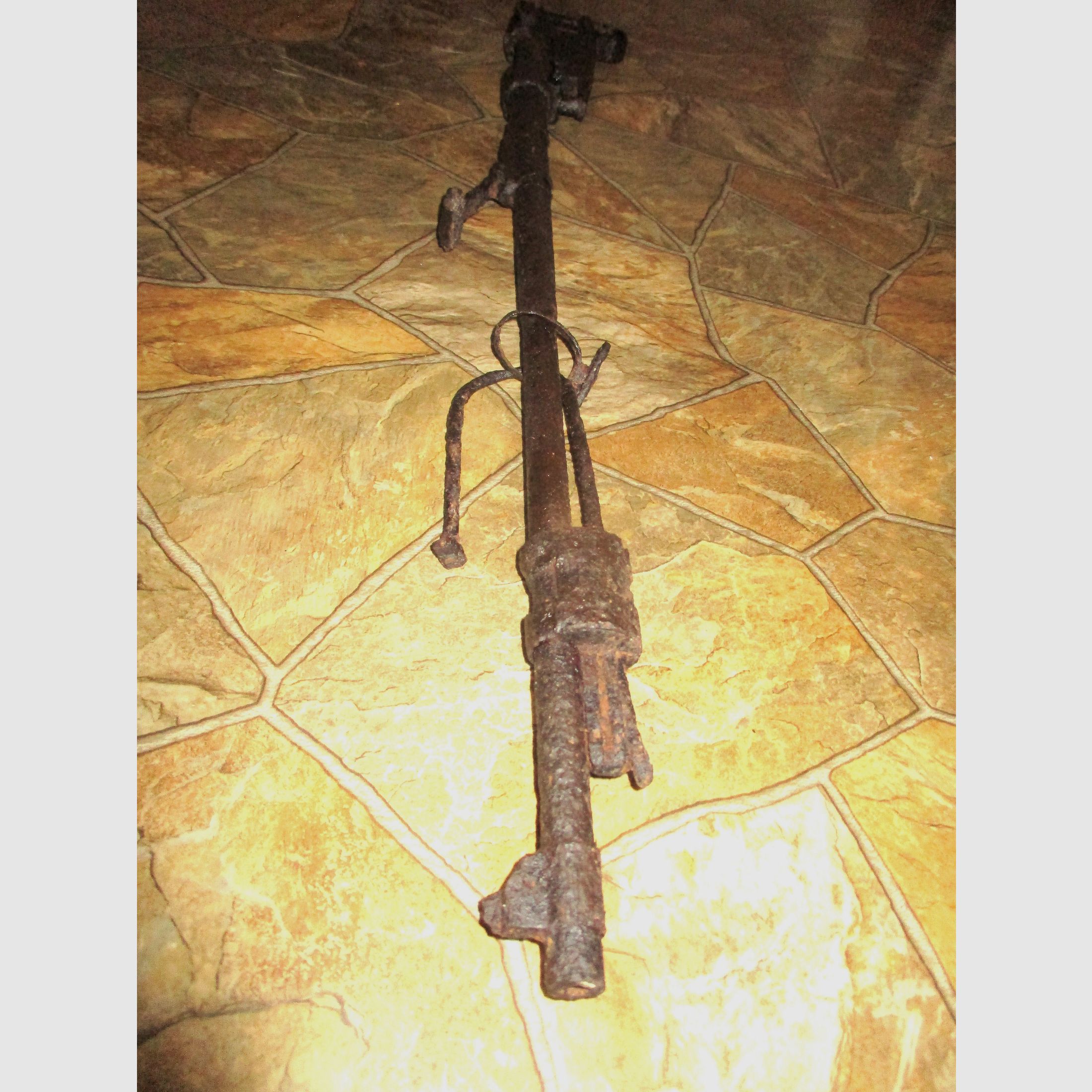 old rifle from World War I or II, decorative barn find