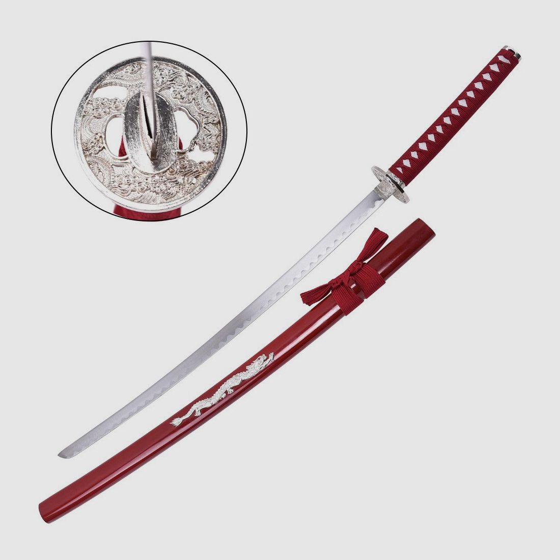 Katana Dragon rot mit Saya