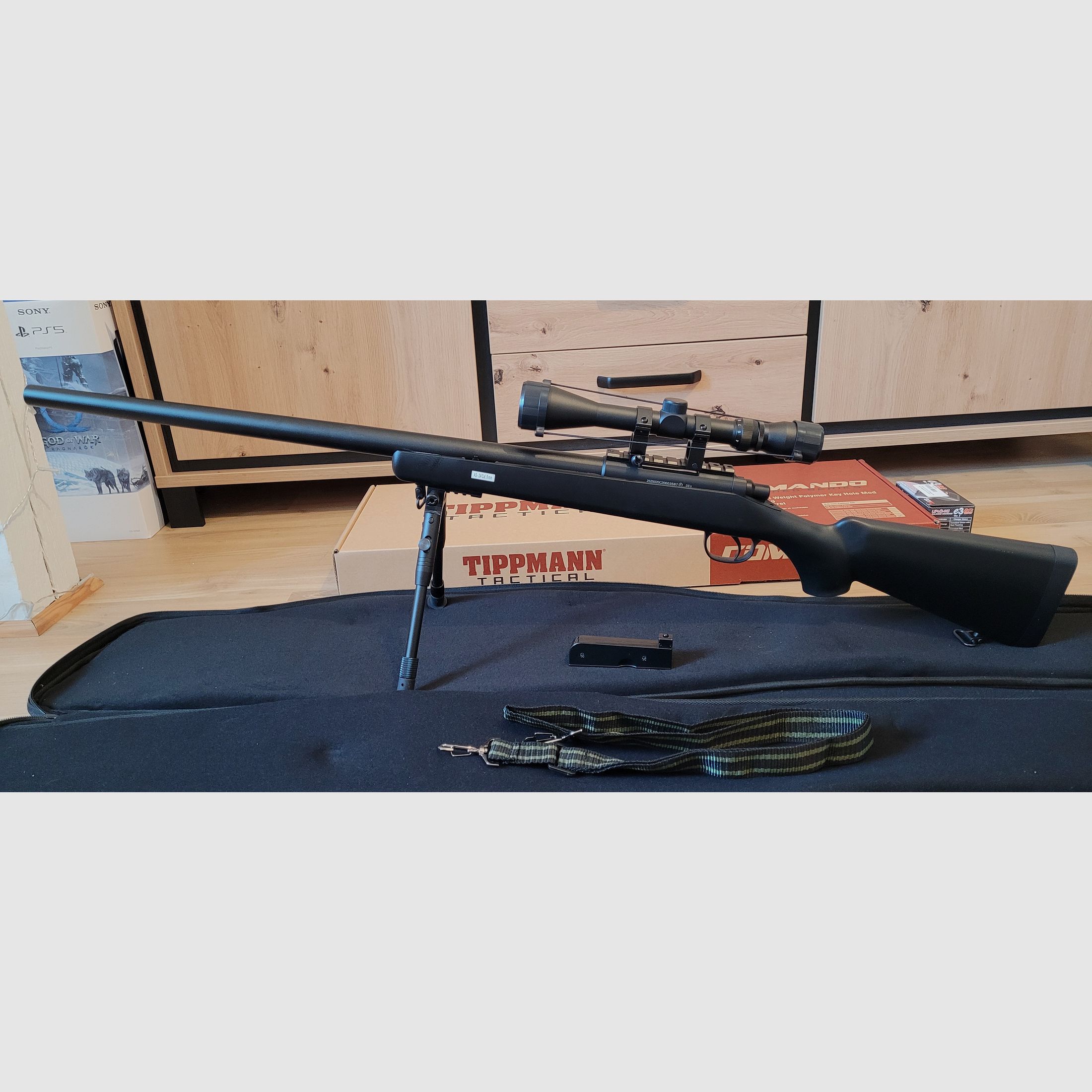 Well M700 sniper rifle incl. bipod / scope Springer 6mm BB black