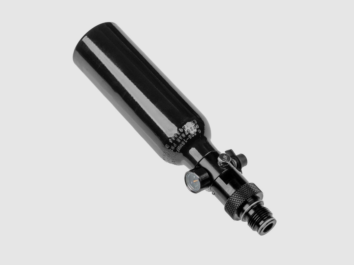 0,16 (9ci) LITER Flasche inkl. 850 or 1100 PSI On/Off Slide Valve Air Tank Regulator | 5/8 Gewinde |3000 PSI | Umarex T4E | FSC | FSC XP | Valken | Pistelle X-68, Bild 1 von 3