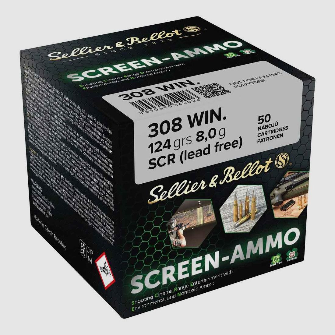 .308 Win. Screen-Ammo SCR Zink 8,0g/124grs. Sellier & Bellot