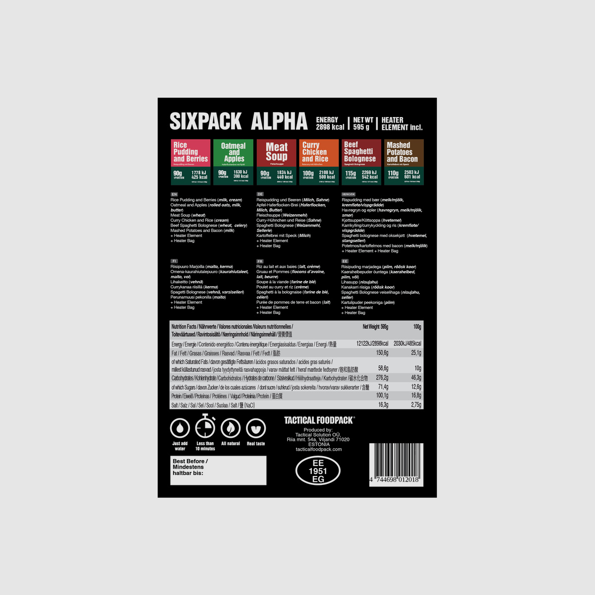 TACTICAL FOODPACK Sixpack ALPHA 595g