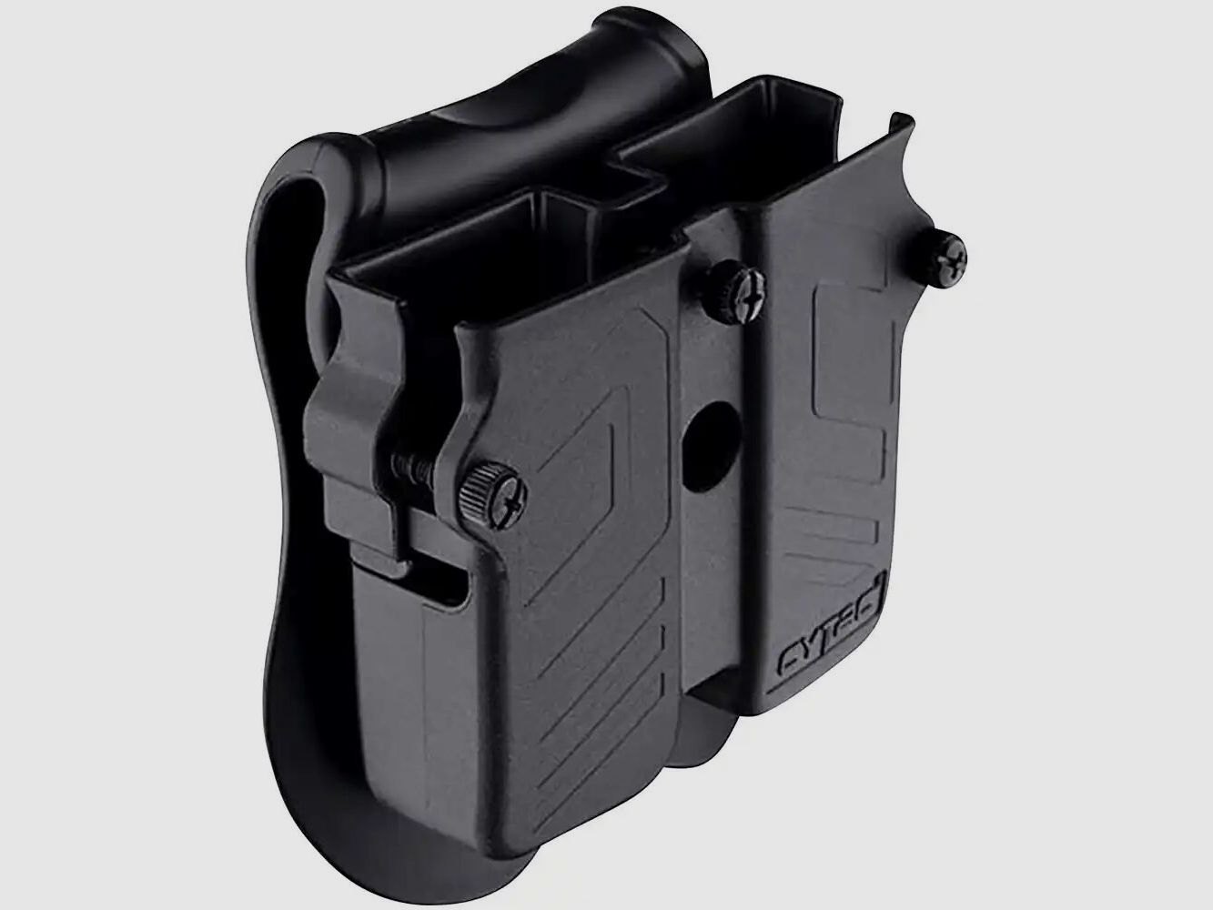 Bolsa universal de doble cargador Cytac para pistolas, cargadores de 9mm, .40, .45 | negra