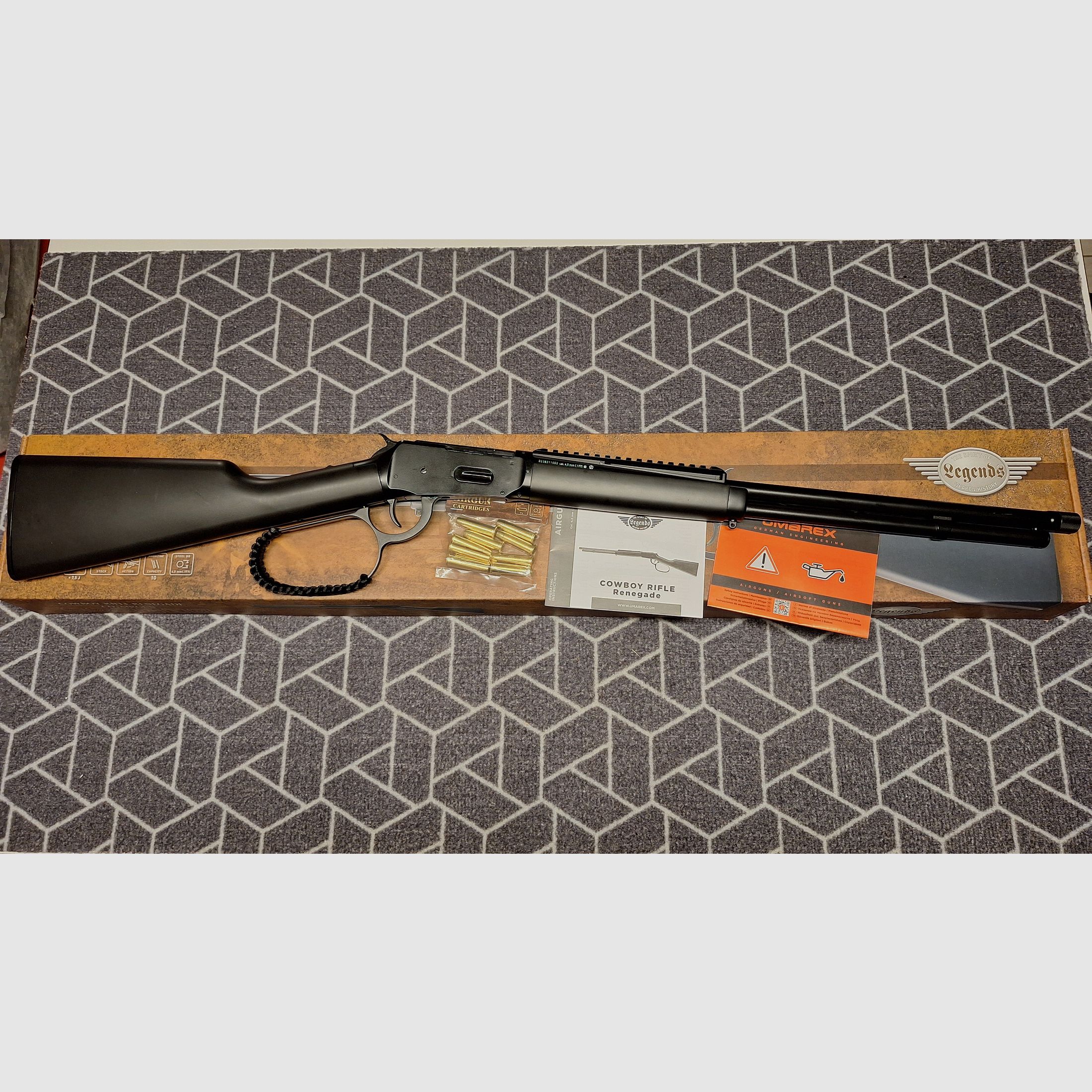 Legends Cowboy Rifle Renegade CO2-Luftgewehr Unterhebelspanner Kal. 4,5 mm BB schwarz inkl. 10 Ladehülsen