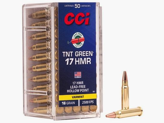 CCI TNT Green HP 16grs 50St .17HMR