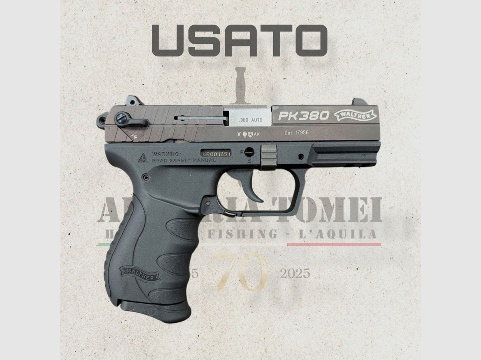 GEBRUIKT – PISTOOL – WALTHER MOD. PK380 kal. .380 AUTO / 9 KORT, afbeelding 2 van 3