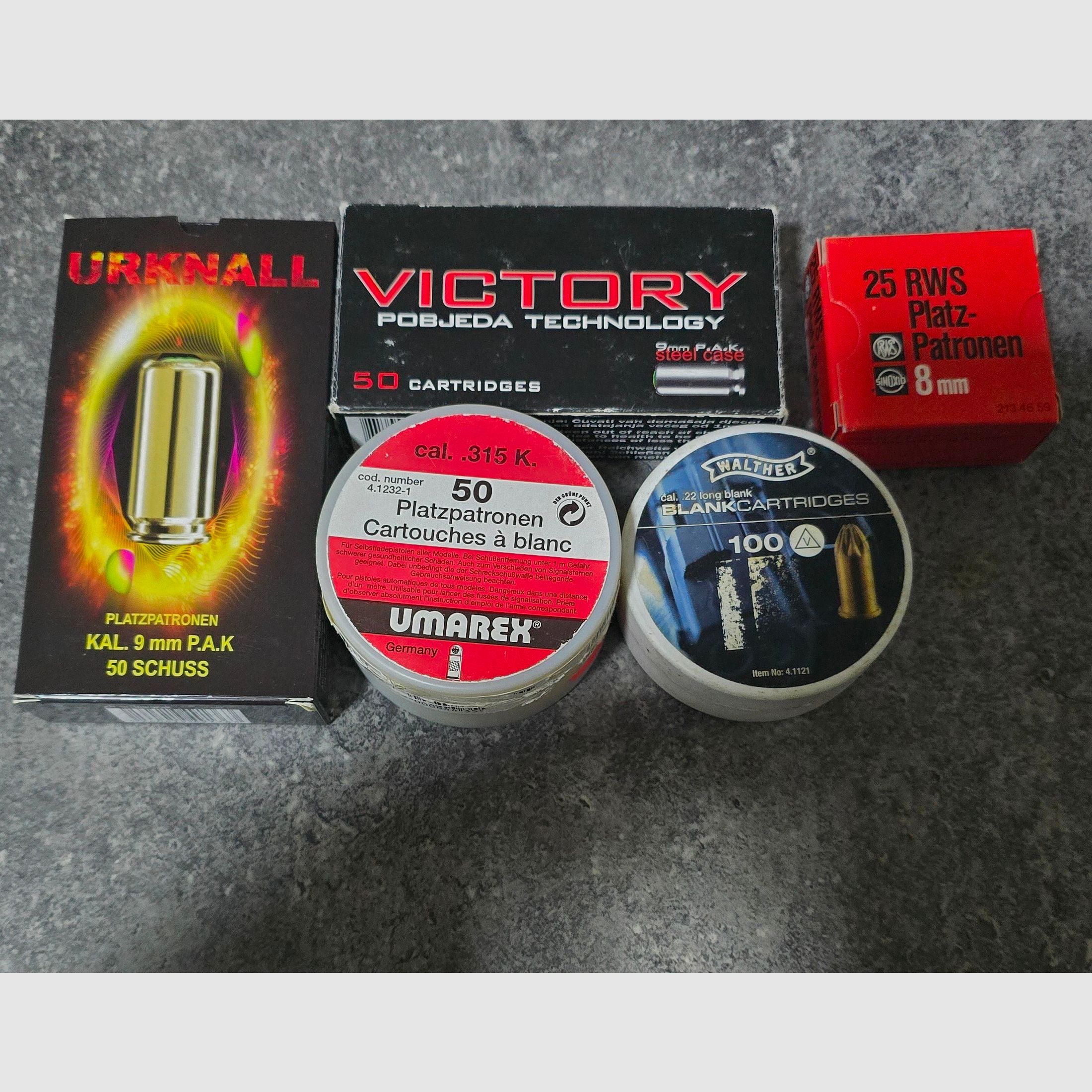 Cartuchos de fogueo 9mm PAK 8mm K .315 Victory Umarex Big Bang etc.
