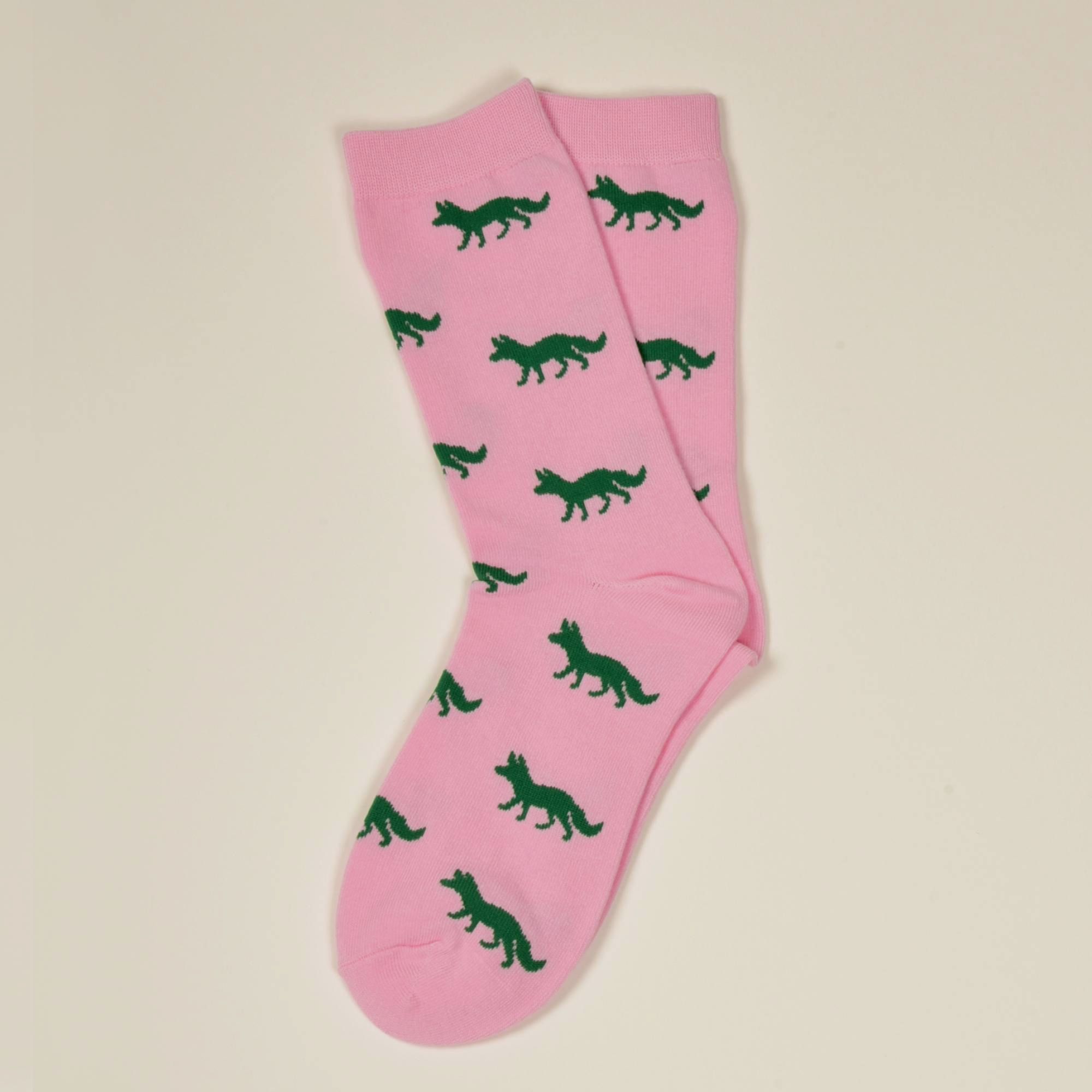 Rosa Socken, Fuchs in Grün 41-46