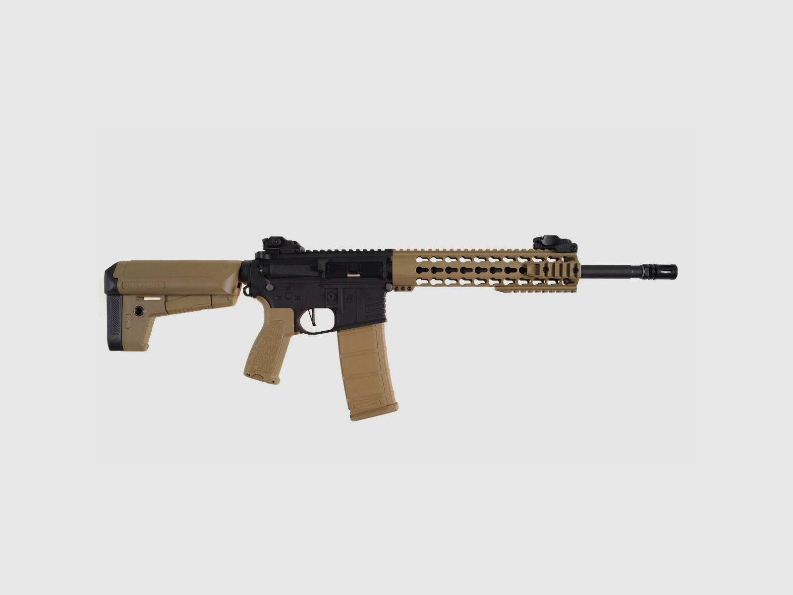 AR15 KeyMod 10 Zoll CHARLIE TAN/SCHWARZ S-AEG Softair Gewehr Frei ab 18 Jahren | Delta Armory Kopie