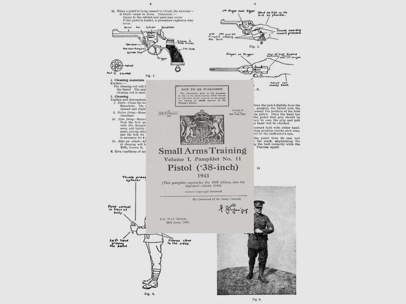 Nachdruck englische Ausbildungs-Vorschrift für Webley-Revolver Cal. .38