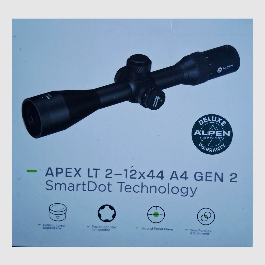 Alpen Optics APEX LT Zieloptik 2-12x44 A4 Gen 2 .Mit Gewinde f. Vorsatzgeräte !!!
