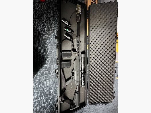 Action Army AAC21 Scharschützen Airsoft, Gaz 2.8 Joules incl. Novritsch Optik, Koffer, OVP, 2 Magazinen, Novritsch BB's und Arisoftgas