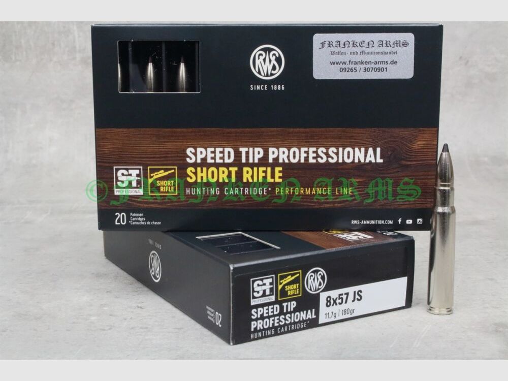 RWS Short Rifle Speed Tip Pro 8x57IS 180gr. 11.7g 20 pieces quantity discounts