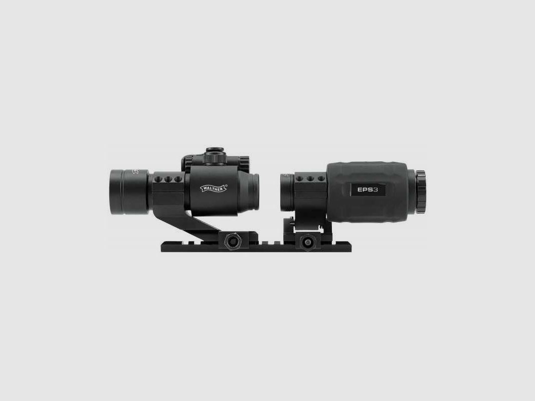 Umarex MPS 3 Magnifying Point Sight Magnifier-Leuchtpunkt-Kombi mit Montage Picatinny-Schiene