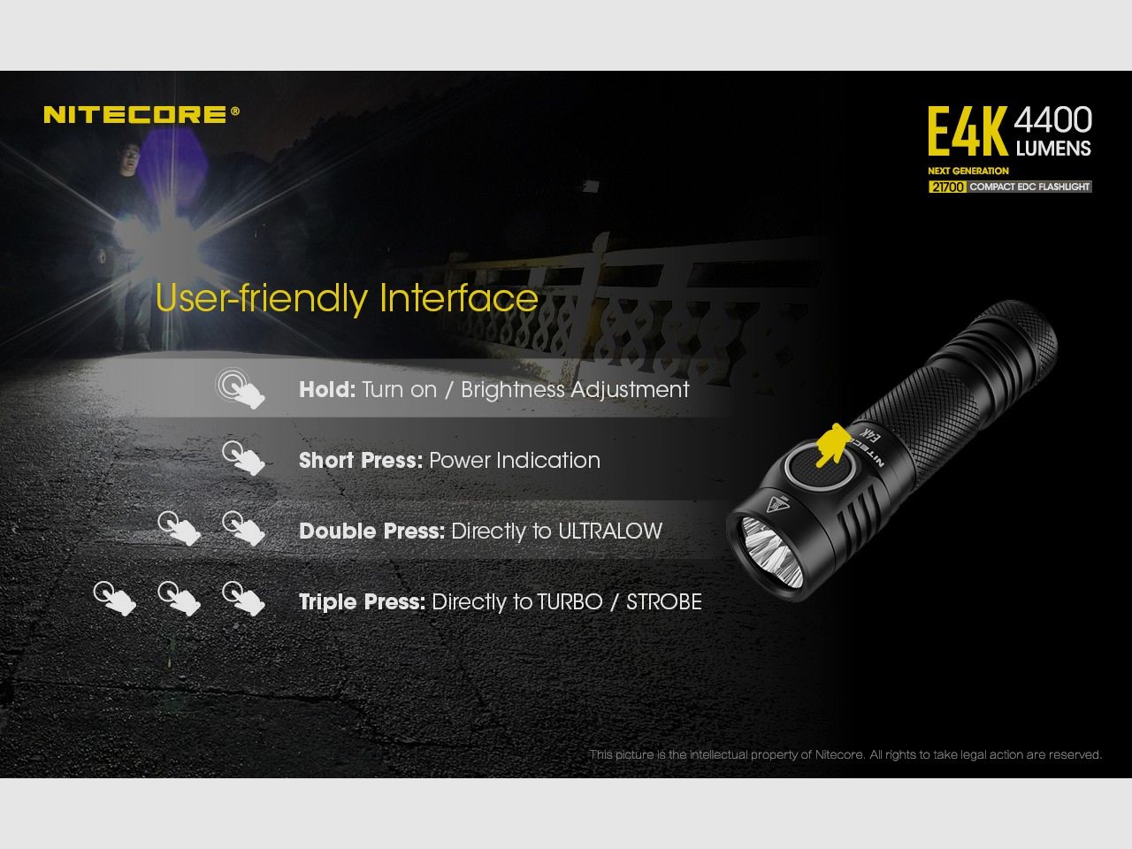 NITECORE EXPLORER E4K 4400 LUMENS, image 6 sur 6