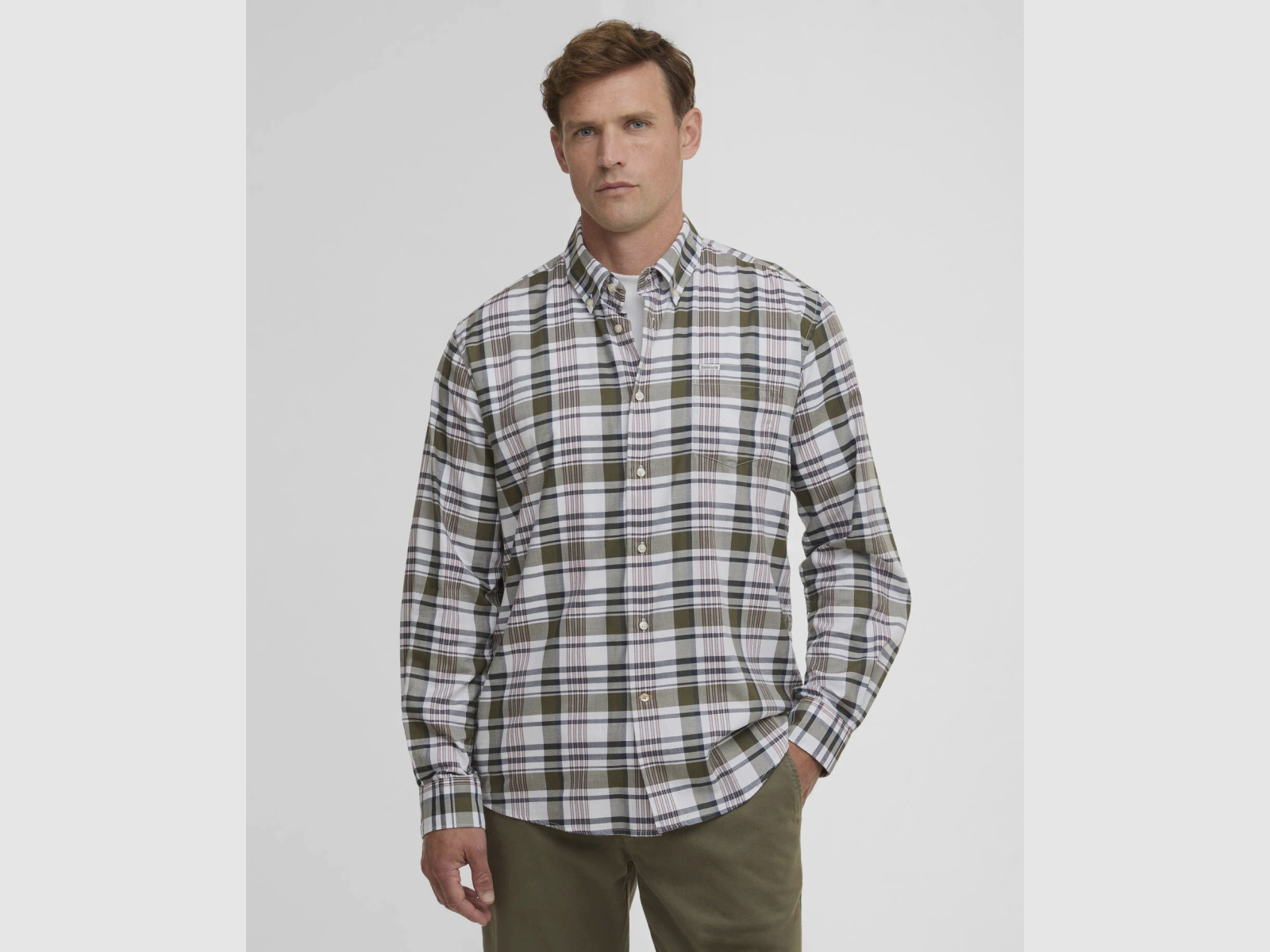 BARBOUR Hemd Hunwick Regular Olive